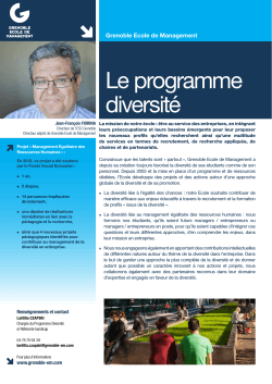 Le programme diversité - Grenoble Ecole de Management