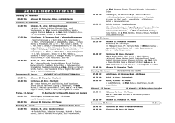 Gottesdienstordnung ehem. PV Dreizehnlinden