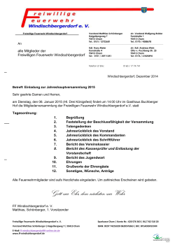 Tagesordnung JHV 2015 - FF Windischbergerdorf