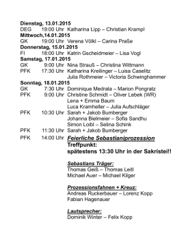 Dienstag - 06.01.2015 &ndash; Erscheinung des Herrn GK 7:30 Uhr Julia