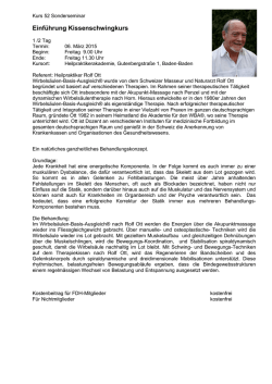 Kurs 52 53 54 Sonderseminar Kissenschwingkurs - WBA Akademie