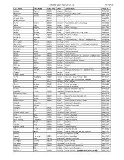 2014-15 Staff Directory