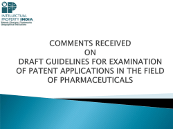 Comments on Pharmaceuticals Guidelines