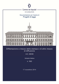 Progetti di legge Diffamazione a mezzo della stampa o di