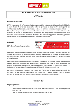 FICHE PRESENTATION &ndash; Concours BLOG ZEP AFEV Nantes