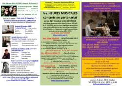 Programme 2014-2015 - 5à7 Musical