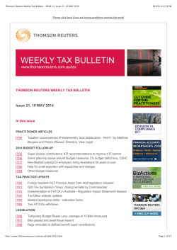 Weekly Tax Bulletin - ISSUE 21, Issue 21, 16