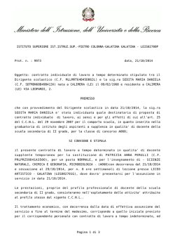 Contratto prof.ssa SEDITA M.D