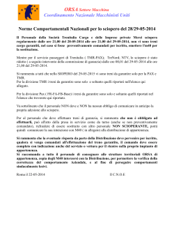 Norme Comportamentali Sciopero 29-05-2014
