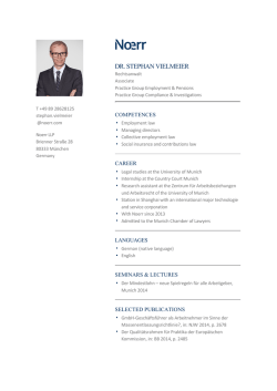 DR. STEPHAN VIELMEIER - Noerr