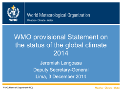 Provisional WMO statement on the status of the global climate 2014