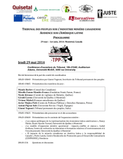 Jeudi 29 mai 2014