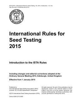 ISTA Rules 2015 Introduction - International Seed Testing Association