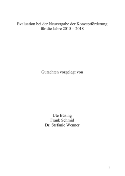 Gutachten Konzeptf&ouml;rderung 2015-2018