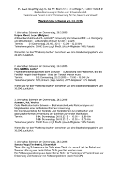 15. AVA-Haupttagung 26. bis 29. März 2015 in Göttingen, Hotel