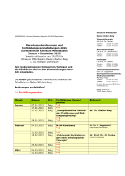 Darmtumorkonferenzen und Fortbildungsveranstaltungen 2015