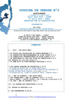 DOSSIER DE PRESSE N&deg;2