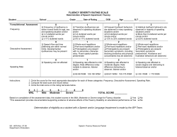 Severity Rating Scale &ndash; Fluency