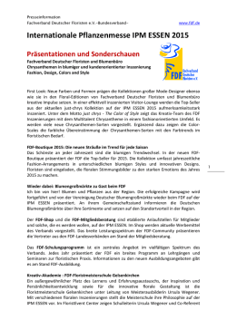 Internationale Pflanzenmesse IPM ESSEN 2015