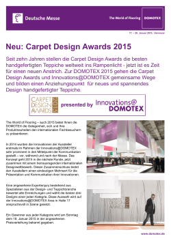 Neu: Carpet Design Awards 2015