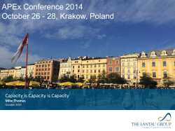 APEx Conference 2014 October 26 - 28, Krakow