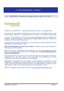HEIMTEXTIL, Frankfurt a.M. vom 14. bis 17.01.2015
