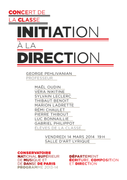 INitiatIOn DIrecTIOn - Conservatoire national sup&eacute;rieur de musique