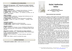 Dimanche 28 septembre - Paroisse Saint Ambroise