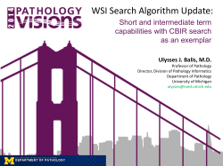 WSI Search Algorithm Update: - Digital Pathology Association