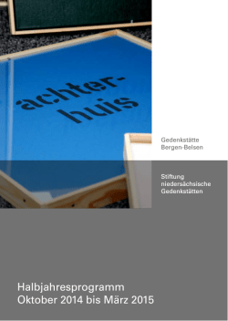 Halbjahresprogramm Oktober 2014 bis M&auml;rz 2015