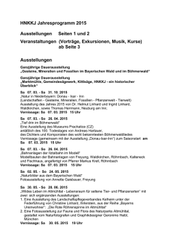 HNKKJ Jahresprogramm 2015 Ausstellungen Seiten 1 und 2