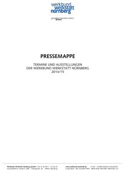PRESSEMAPPE 2014-15 - Werkbund Werkstatt Nürnberg