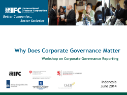 Why Does Corporate Governance Matter