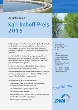 Karl-Imhoff-Preis 2015 - DWA
