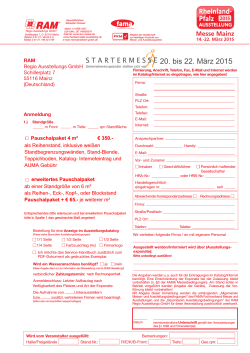 2015 Startermesse Anmeldung - Rheinland-Pfalz