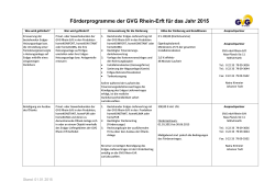 Förderprogramme der GVG Rhein