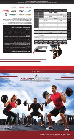 Planning des cours - Ma Salle de Sport