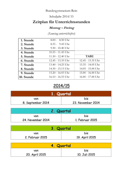 Schulstunden/Zeitplan mit Quartalseinteilung - BG-Rein