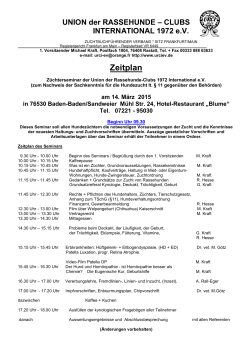 Zeitplan Seminar März 2015