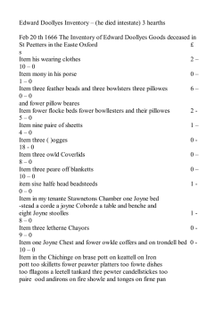 Inventory of Edward Doollyes, Oxford, 1666