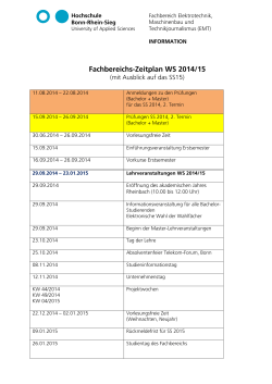Fachbereichszeitplan WiSe 2014/15