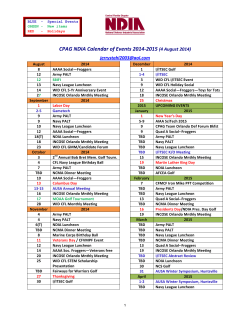 CPAG NDIA Calendar of Events 2014