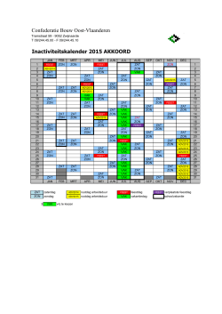 Confederatie Bouw Oost-Vlaanderen Inactiviteitskalender 2015