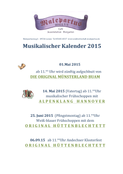Musikalischer Kalender 2015