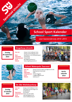 Schoolsportkalender 2014 – 2015