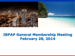 IBPAP General Membership Meeting February 28, 2014