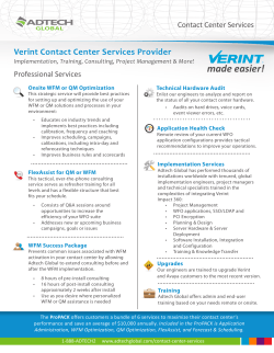 Verint Impact 360 Contact Center Services