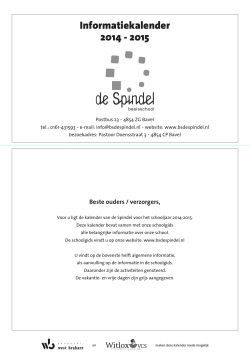 Informatiekalender 2014 - 2015