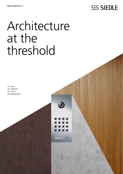 Architecture at the threshold