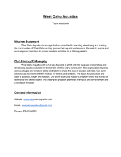 Handbook - West Oahu Aquatics